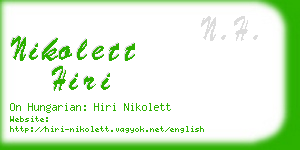 nikolett hiri business card